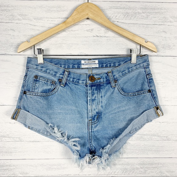One Teaspoon Pants - One Teaspoon • Bandits High Waisted Jean Shorts
